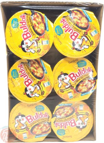 Samyang Buldak spicy chicken ramen cup, stir-fried, 2.47-oz cups 6-pack tray