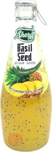 Shera basil seed drink with pineapple flavor 290-ml glass bottles (case of 24)