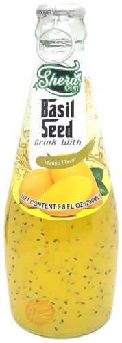 Shera basil seed drink with mango flavor 290-ml glass bottles (case of 24)