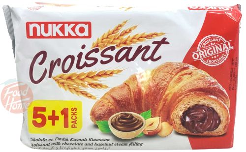 nukka croissant with chocolate and hazelnut cream filling, 5 +1-count, 240-gram packages (case of 12)