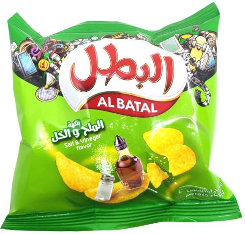 Al Batal salt & vinegar potato chips, 12-gram bags, 20-count bags (case of 5)