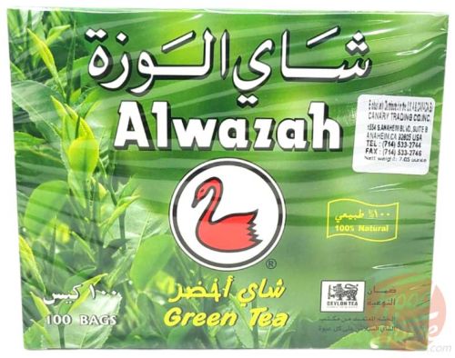 Alwazah Swan green tea, 100x2-gram tea bag boxes (case of 24)
