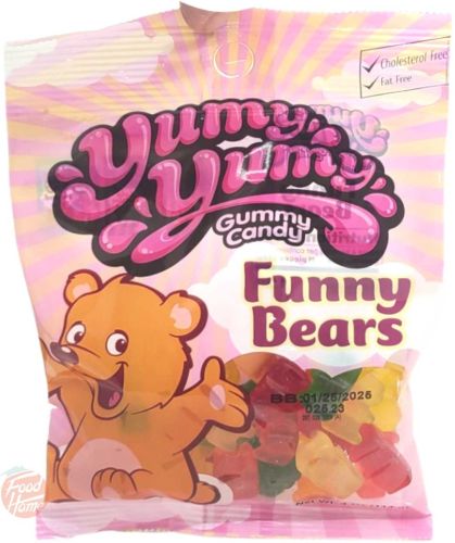 Yummy Yummy Funny Bears gummy candy, 4-ounce hanging bags (case of 12)