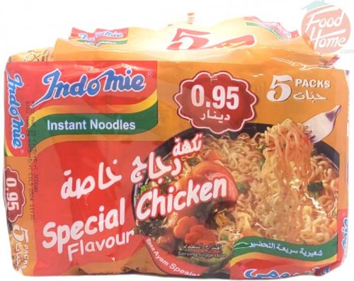 Indomie special chicken flavor instant noodels, 5x75-gram packages in a wrapper (case of 8)