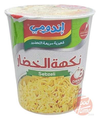 Indomie sebzeli, vegetable flavor ramen noodle, 60-gram microwave cups (case of 24)