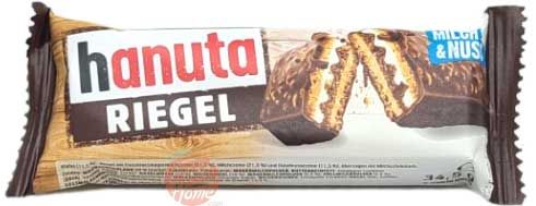 hanuta Riegel milch & nuss, milk chocolate wafers, 34.5-g bars (case of 14)