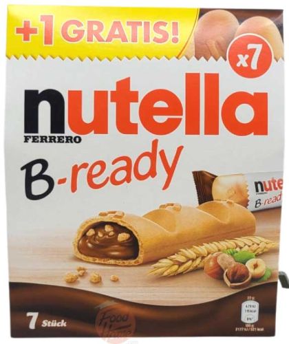 Nutella B-ready hazelnut cream filled biscuits, 145g x 7-sticks boxes (case of 16)