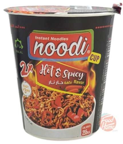 noodi 2x hot & spicy instant noodles, 60-gram microcups (case of 24)