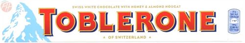 Toblerone of Switzerland swiss white chocolate with honey & almond nougat candy bar, 100-gram box (case of 20)