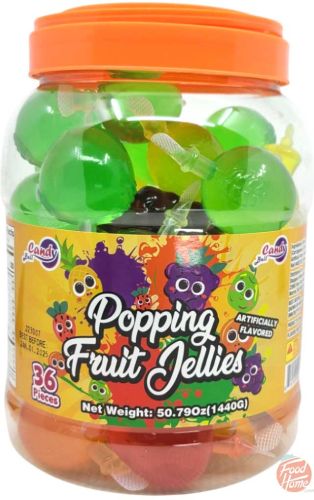 Candy Bell popping fruit jellies, 36-count, in 1440-gram plastic jar in box (case of 6)