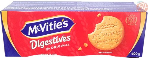 Mc Vitie's Digestives original wheat biscuit, source of fibre in 400-gram box (case of 20)