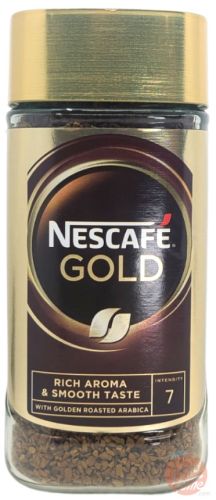 Nescafe Gold instant coffee granules, intensity 7, rich aroma with golden roasted arabica, 200-gram glass jars