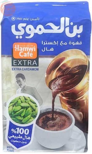 Hanwi Cafe instant coffee dry mix, extra cardamom 200-gram vacuum sealed bag (case of 12)