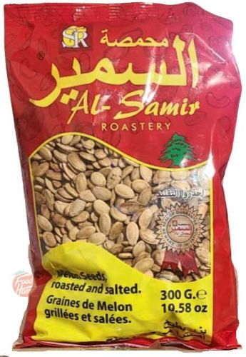 Al-Samir Roastery melon seeds, roasted and salted, 300-gram bag (case of 70 case box says 09)