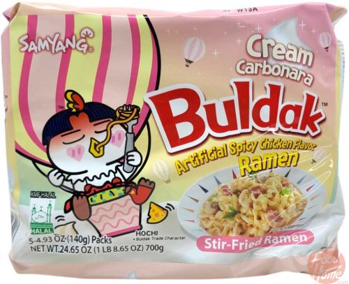 Samyang Buldak cream carbonara, stir-fried ramen, 5 x 4.93-ounce packages (case of 8)