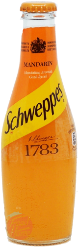 Schweppes mandarin flavor carbonated soda 250-ml glass bottle, case of 6