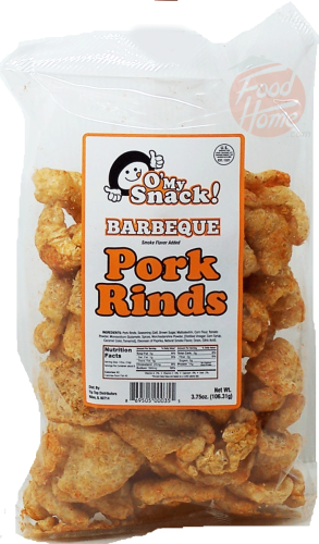 O' My Snacks! barbeque pork rinds 3.75-ounce bag, case of 12