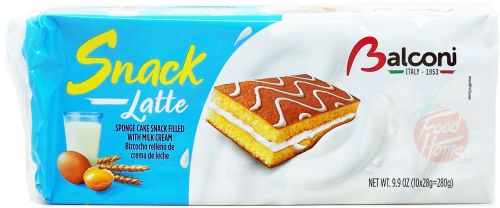 Balconi Cafe Latte sponge cake filled with milk cream 9.9-ounce tray (case of 15)