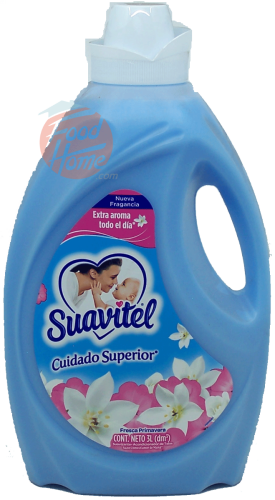 Suavitel 	Cuidado Superior laundry detergent softener, todo el dia 3-liter plastic jug