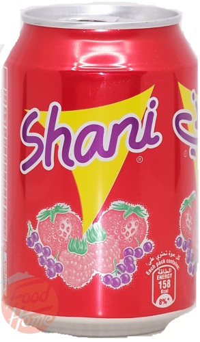 Shani fruit flavor carbonated beverage, 300-ml can, case of 24