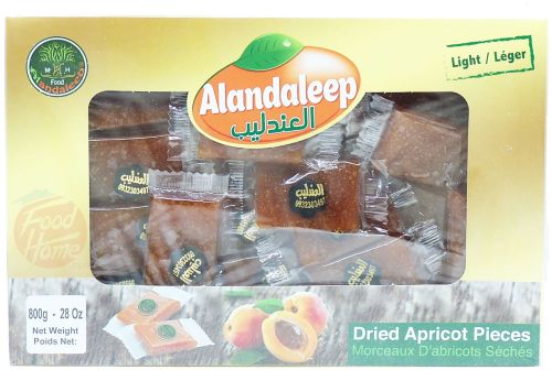 Alandaleep dried apricot pieces, light, individually wrapped, 800-gram box, case of 12