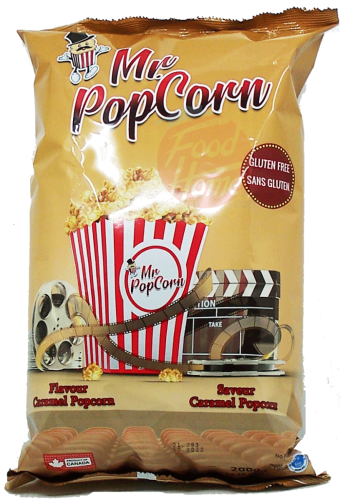 Mr. Popcorn 	caramel flavour popcorn, 200-gram bag, case of 12