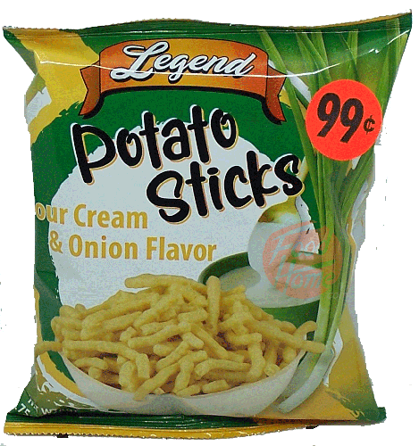 Legend potato sticks, sour cream & onion flavor, 2.75-ounce bag, case of 24