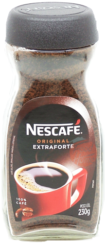 Nescafe extra forte original ground instant coffee 230-gram glass jar, case of 12