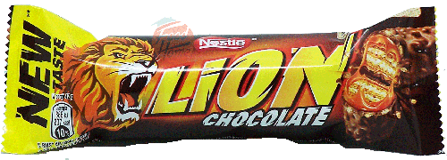 Nestle Lion chocolate candy bar with rice crisps 42-gram wrapper in box (case of 40)