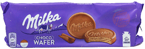 Milka choco wafer, 5-count, 150-gram wrapper in box, case of 14