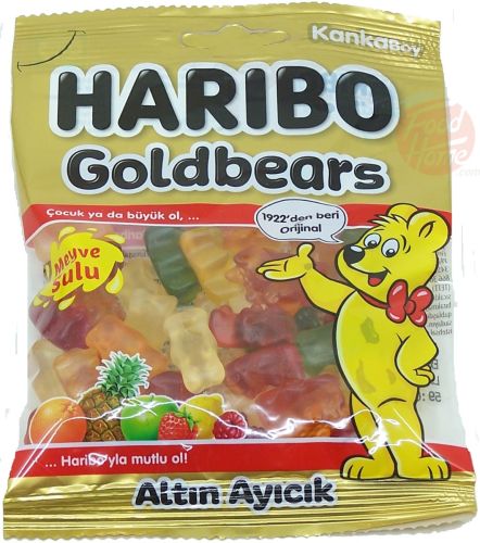 Haribo Gold bears bear shaped gummy candy 80-gram bags in box (case of 36)