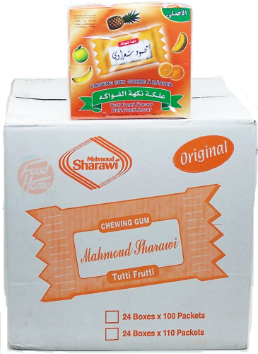 Mahmoud Sharawi  tutti frutti flavour chewing gum, packets 8.8oz display boxes (case of 12)