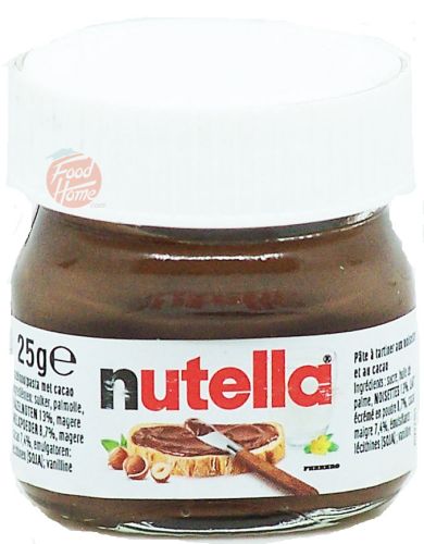 Nutella hazelnut spread, 25-gram glass jars in box (case of 64)