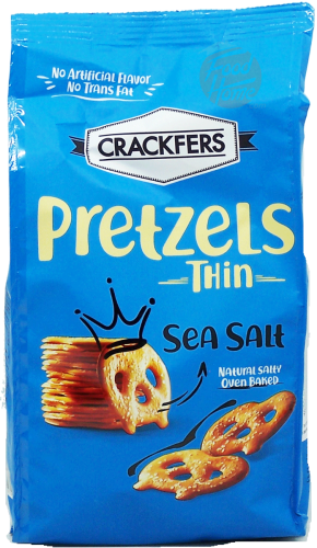 Crackerfers Thin sea salt pretzels, oven baked, 12.3-ounce bags (case of 12)