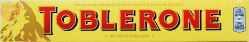 Toblerone of Switzerland swiss chocolate with honey & almond nougat, 20 x 100-gram bars in box (case of 20)