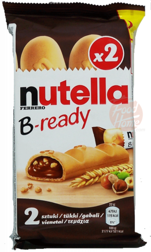 Nutella B-ready hazelnut cream filled biscuits, 2-count (case of 24)