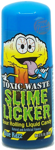 Toxic Waste Slime Licker sour rolling liquid candy, 2-fluid ounce rolls on plastic tubes, 12-pack displays (master case of 8)