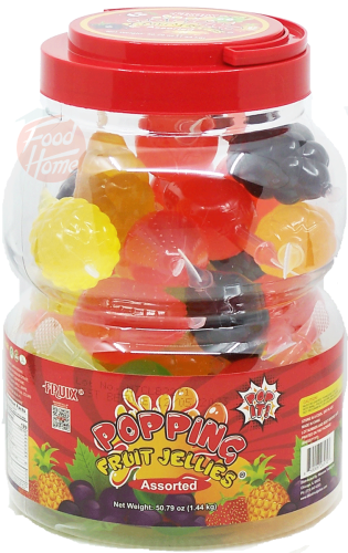 Fruix popping fruit juices candy, assorted, 36-pieces, 50.79-ounce plastic jars (case of 6)