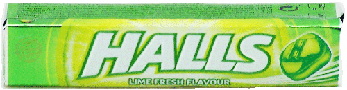 Halls lime fresh flavor cough drops, 20 x 33.5-gram wrapper in display tray (master case of 12)