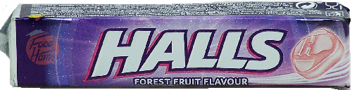 Halls forest fruit flavor cough drops, 20 x 33.5-grams in wrapper, in display tray (case of 12)