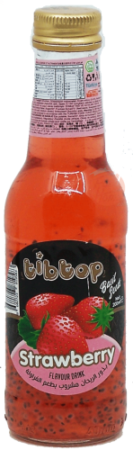 tibtop strawberry flavour basil seed drink, 200-ml glass bottles (case of 24)