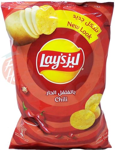 Lay's chili flavor potato chips 120-gram bag (case of 20)