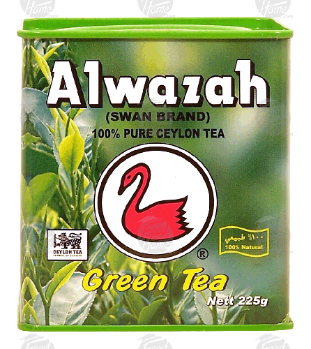 Alwazah Swan Brand loose green tea, 100% natural, 225-gram tins (case of 24)