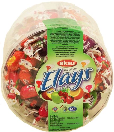 aksu Elays filling soft candy chews 2lb Plastic Tub