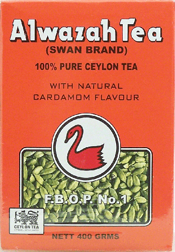 Alwazah Swan Brand ceylon tea with natural cardamon flavour, 100% pure 400g Box