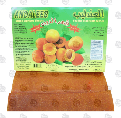 Aladel Food Establishment  dried apricot sheet 400g Wrapper