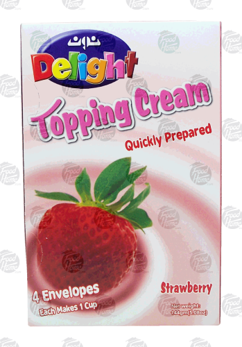 Noon Delight strawberry topping cream, 4-envelopes 144g Box