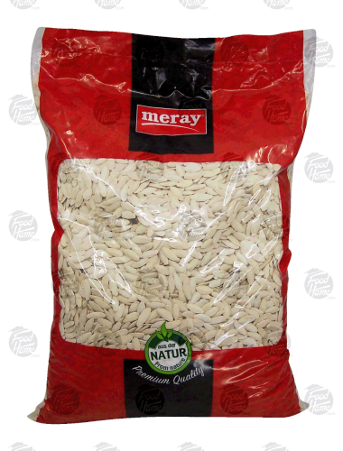 Meray  pumpkin seeds, long, white, roasted and salted, bulk 5kg Bag