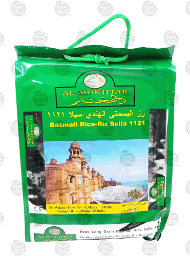 Al Mokhtar  basmati rice-riz sella 1121 10lb Bags (case of 4)