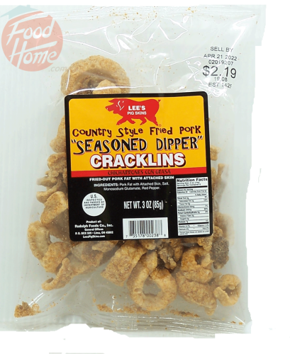 Lee's Pig Skins country style fried pork  3oz Bag case of 24